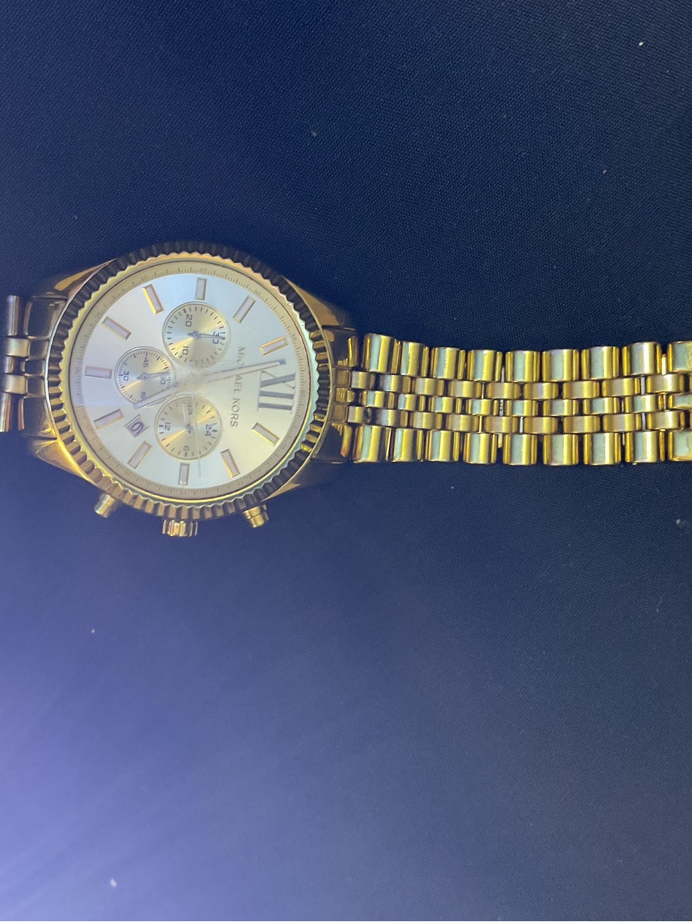 Michael Kors Gold-Tone Men’s Chronograph Bracelet Watch with White Dial